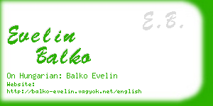 evelin balko business card